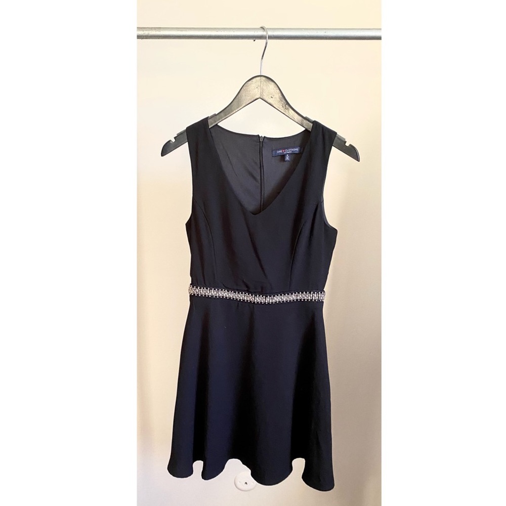 Black Mini Dress W/ Embellished Belt